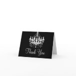 Black and White Chandelier Thank You Note