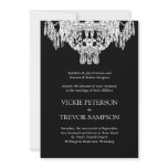 Black and White Chandelier Wedding Invitations