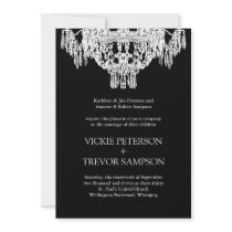 Black and White Chandelier Wedding Invitations