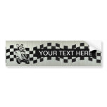 Black and white check scooter riders silver bumper bumper sticker