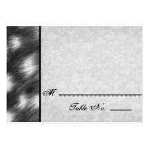 Black and White Cheetah Wedding Template Business Cards