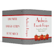 Black and White Chequerboard Recipe Binder