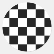 Black and White Chequered Auto Racing Flag Stickers