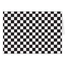 Black and White Chequered Board Checks Card