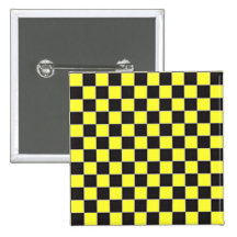 Black and White Chequered Board Checks Pin
