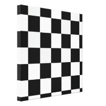 Black and White Chequered Gallery Wrap Canvas