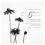 Black and White Chic Flower Wedding Invitation
