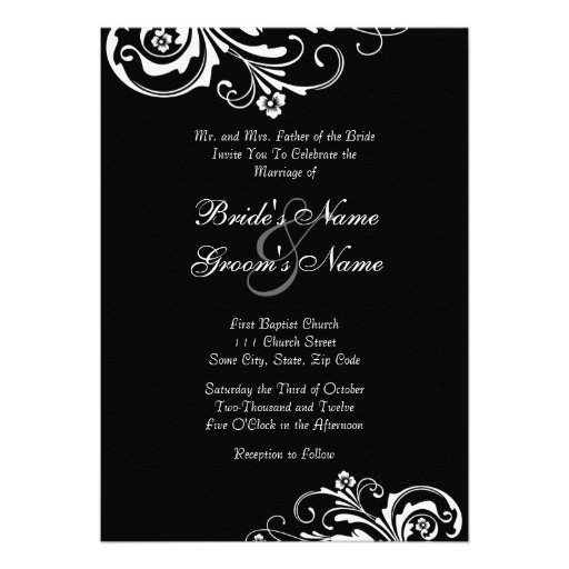 Black and White Chic Wedding Invitation