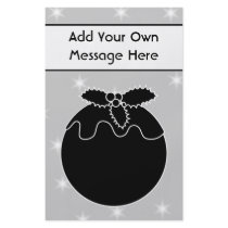 Black and White Christmas Pudding and Stars. Full Colour Flyer