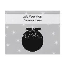 Black and White Christmas Pudding and Stars. Flyer