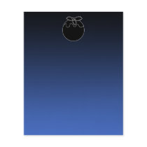 Black and White Christmas Pudding. On Blue. Full Color Flyer