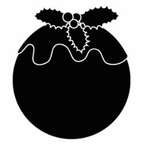 Black and White Christmas Pudding. Photo Cut Out