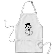 Black and white Christmas Snowman Apron