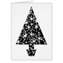 Black and White Christmas Tree Design. Card