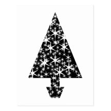 Black and White Christmas Tree Design. Postcard