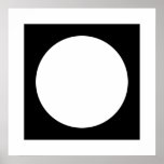 Black and White Circle, Simple Geometric Design. Print