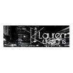 black and white city skinny business card
