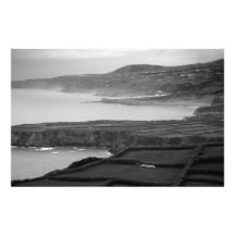 Black and white coastal landscape custom stationery