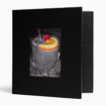 Black and White Cocktail Drink Vinyl Binders