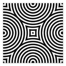 Black and White Concentric Circles Pattern Photo Print