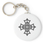 Black and White Coptic Cross Key Chain