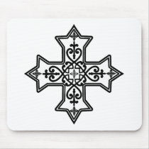 Black and White Coptic Cross Mousepads