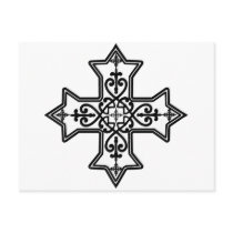 Black and White Coptic Cross Post Cards