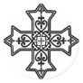 Black and White Coptic Cross Sticker