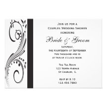 Black and White Couples Wedding Shower Invitation