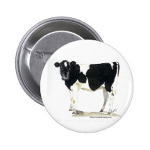 black and white cow button