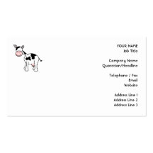 Black and White Cow Cartoon. Business Card Templates