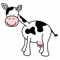 Black and White Cow Cartoon. Photo Cut Out