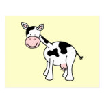 Black and White Cow Cartoon. Postcards