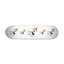 Black and White Cow Cartoon. Skateboard Deck