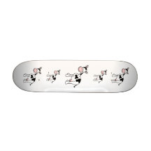 Black and White Cow Cartoon. Skateboard Deck