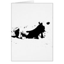 Black and White Cow in Ink Greeting Card