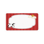 Black and White Cow Label