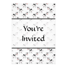 Black and White Cow Pattern. Custom Announcement