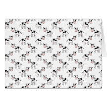 Black and White Cow Pattern. Greeting Cards