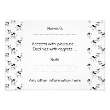 Black and White Cow Pattern. Personalized Invites