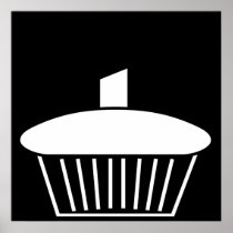 Black And White Cupcake Poster