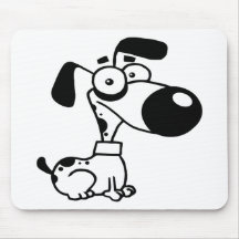 Black and white cute Dog Mouse Pad