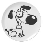 Black and white cute Dog Plates
