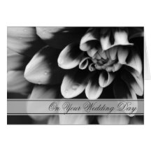 Black and White Dahlia Second Marriage Card