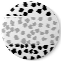 Black and White Dalmatian Print Pattern. Button