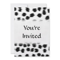 Black and White Dalmatian Print Pattern. Invite