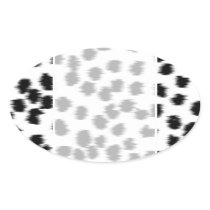 Black and White Dalmatian Print Pattern. Oval Sticker