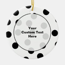 Black and White Dalmatian Spot Pattern. Christmas Ornaments