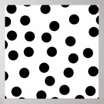 Black and White Dalmatian Spot Pattern. Poster