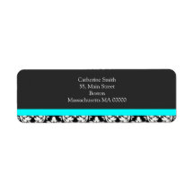 Black and White Damask Address Labels